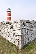 Stone wall near the lighthouse.