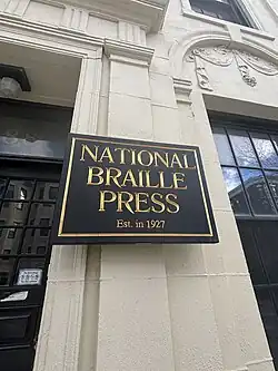 National Braille Press' Sign