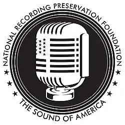 The logo of the National Recording Preservation Foundation, a US non-profit organization that supports the preservation of recorded sounds.