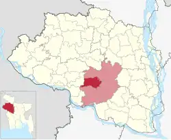 Location of Natore Sadar Upazila