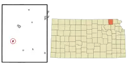 Location within Nemaha County and Kansas