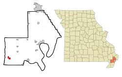 Location of Gideon, Missouri