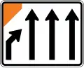 Lane management (four lanes, left lane merges)