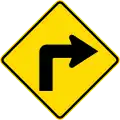 90 degree curve, to right