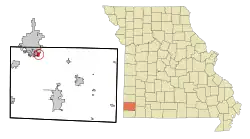 Location of Saginaw, Missouri