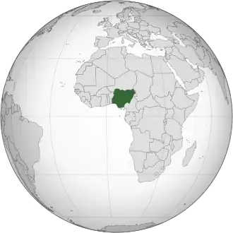 Nigeria (Orthographic projection)