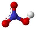 Ball-and-stick model of nitric acid
