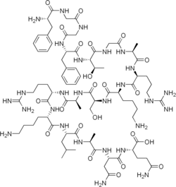 Chemical structure of nociceptin.