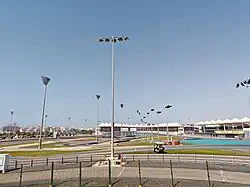 North Grandstand, seen from Abu Dhabi Hill