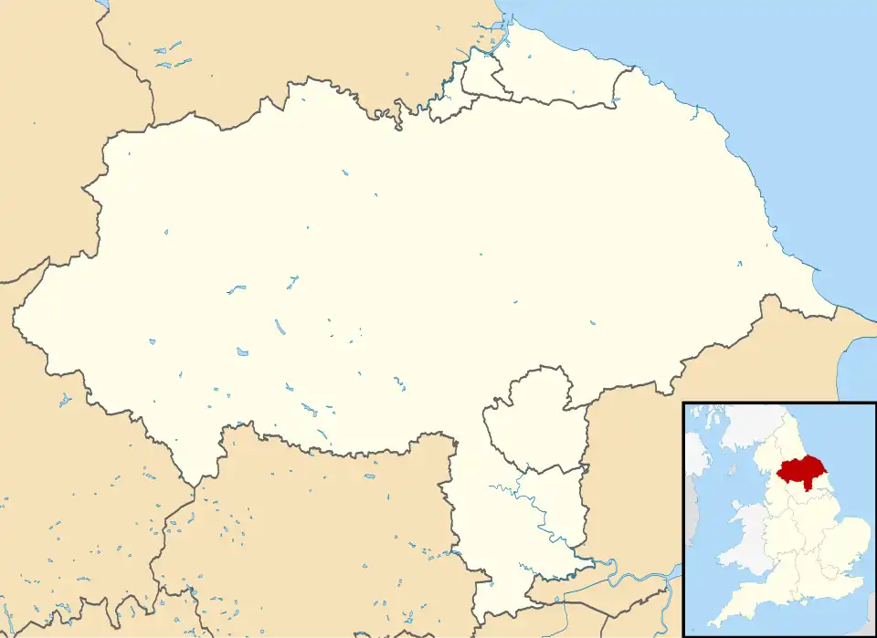 Maps of castles in England by county: L–W is located in North Yorkshire
