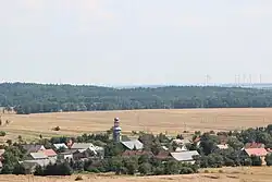 Village view from green hiking trail