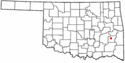 Location of Wilburton within Oklahoma