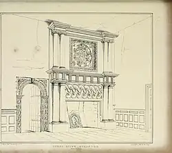Drawing of chimney-piece and doorway by Richardson