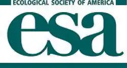 The letters ESA in large font with the words, Ecological Society of America written on top. Text color is teal.