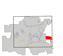 Location in Oklahoma County and the state of Oklahoma.