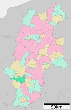 Location of Ōkuwa in Nagano Prefecture
