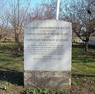 A 1977 marker commemorating the NRHP designation