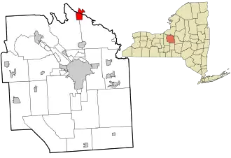 Location in Onondaga County and the state of New York.