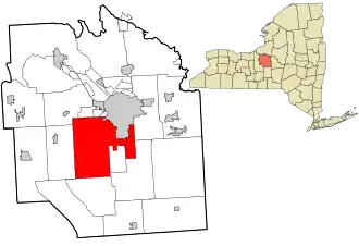 Location in Onondaga County and the state of New York.
