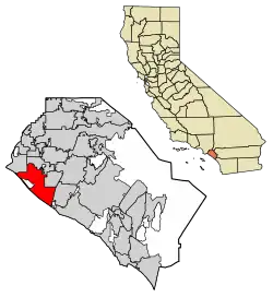 Location of Huntington Beach in Orange County, California