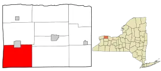 Location in Orleans County and the state of New York.