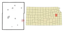 Location within Osage County and Kansas