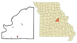 Location of Freeburg, Missouri
