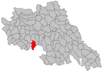 Location in Iași County