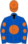 Blue, orange disc, spots on sleeves, orange cap
