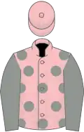 Pink, Grey spots and sleeves, Pink cap