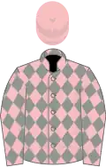 Pink and grey diamonds, pink cap