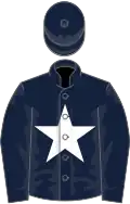 Dark blue, white star