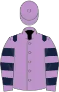 Mauve, dark blue epaulets, hooped sleeves