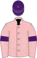 Pink, Purple armlets, Purple cap