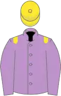 Mauve, yellow epaulets and cap