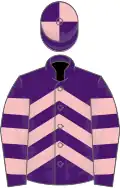 Pink, purple chevrons, quartered cap