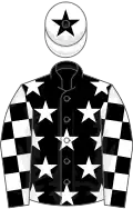 Black, White stars, checked sleeves, White cap, Black star