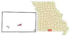 Location of Gainesville, Missouri