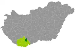 Pécsvárad District within Hungary and Baranya County.