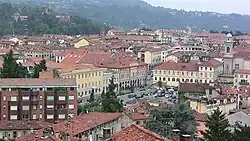 A panorama of a northern Italian town