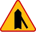 A-6d "entry of the one-way road from the right" Drivers on the side road have to yield [3]