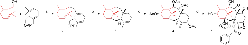 Scheme 1. Paclitaxel biosynthesis. OPP stands for pyrophosphate.