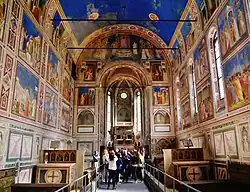 Scrovegni Chapel, with works of art by Giotto di Bondone, a pioneer of the Italian Renaissance.