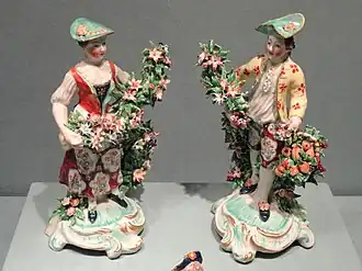 Shepherdess and shepherd, Bow porcelain factory, c. 1765–70
