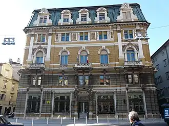 View of Palace Modello from Korzo street. Rijeka, February 2008.