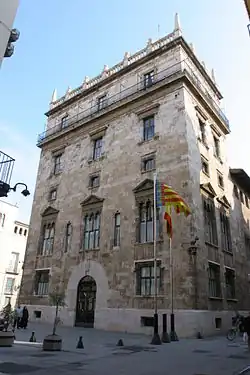 Hoisted at the Palau de la Generalitat