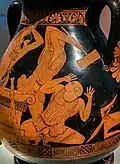 Herakles striking the mythical King Busiris