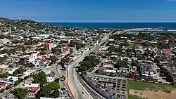 Aerial view of Salina Cruz, Oaxaca, Mexico.