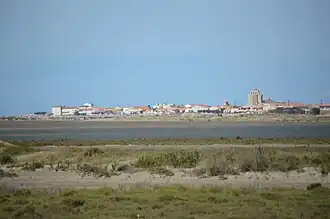 Panoramic view of Stes-Marie-de-la-Mer from the east