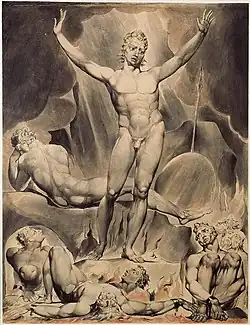 Satan arousing rebel angels in Milton's Paradise Lost, by William Blake